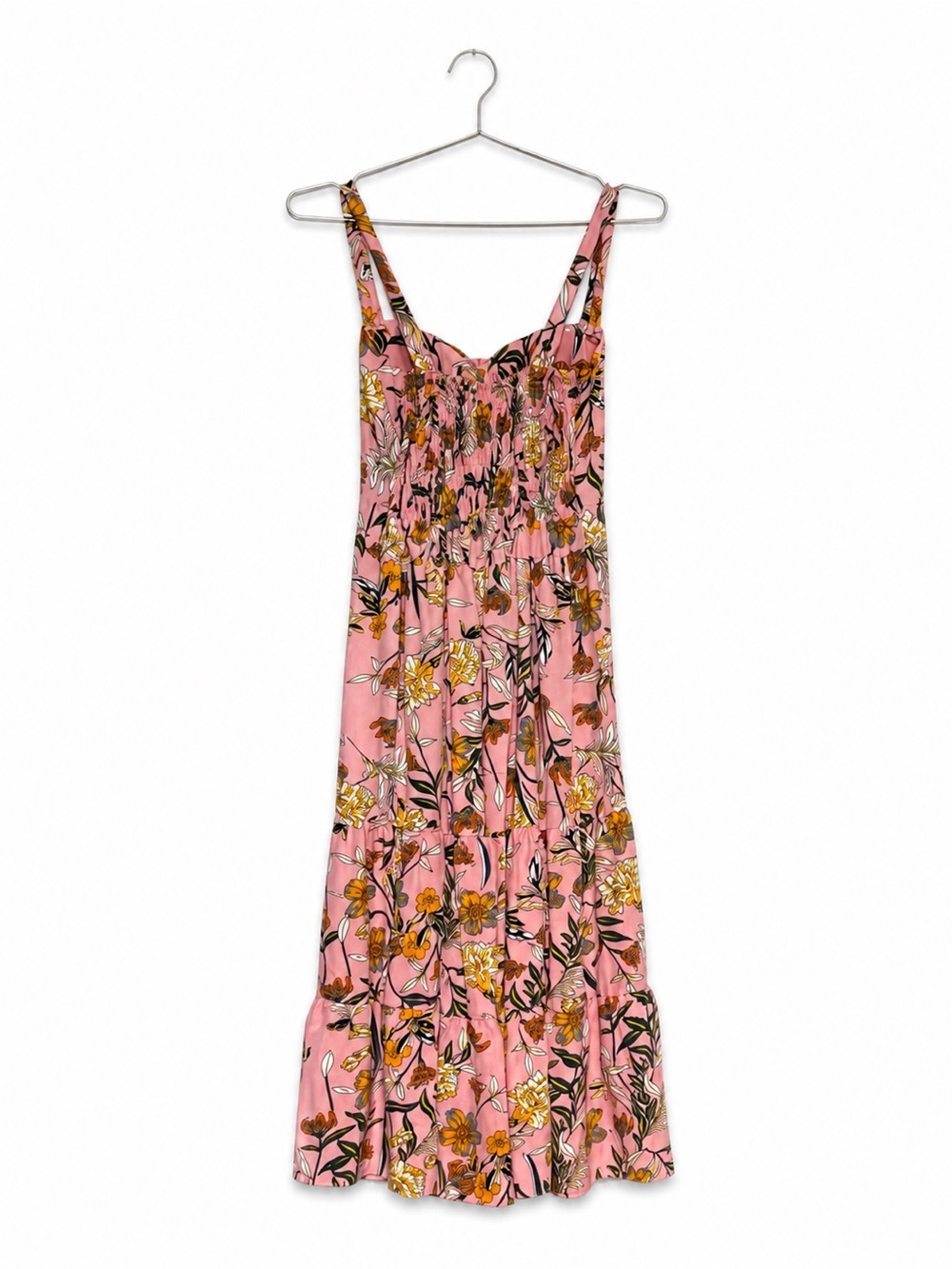 Pink Floral Cottagecore Midi Dress Small Romantic Boho Garden Party - Picture 4 of 6